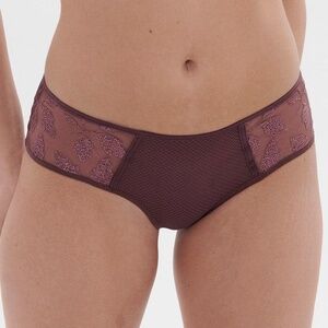 NEW Simone Pérèle Dahlia Metallic Embroidered Shorty Panty 14V630 Byzantine 458